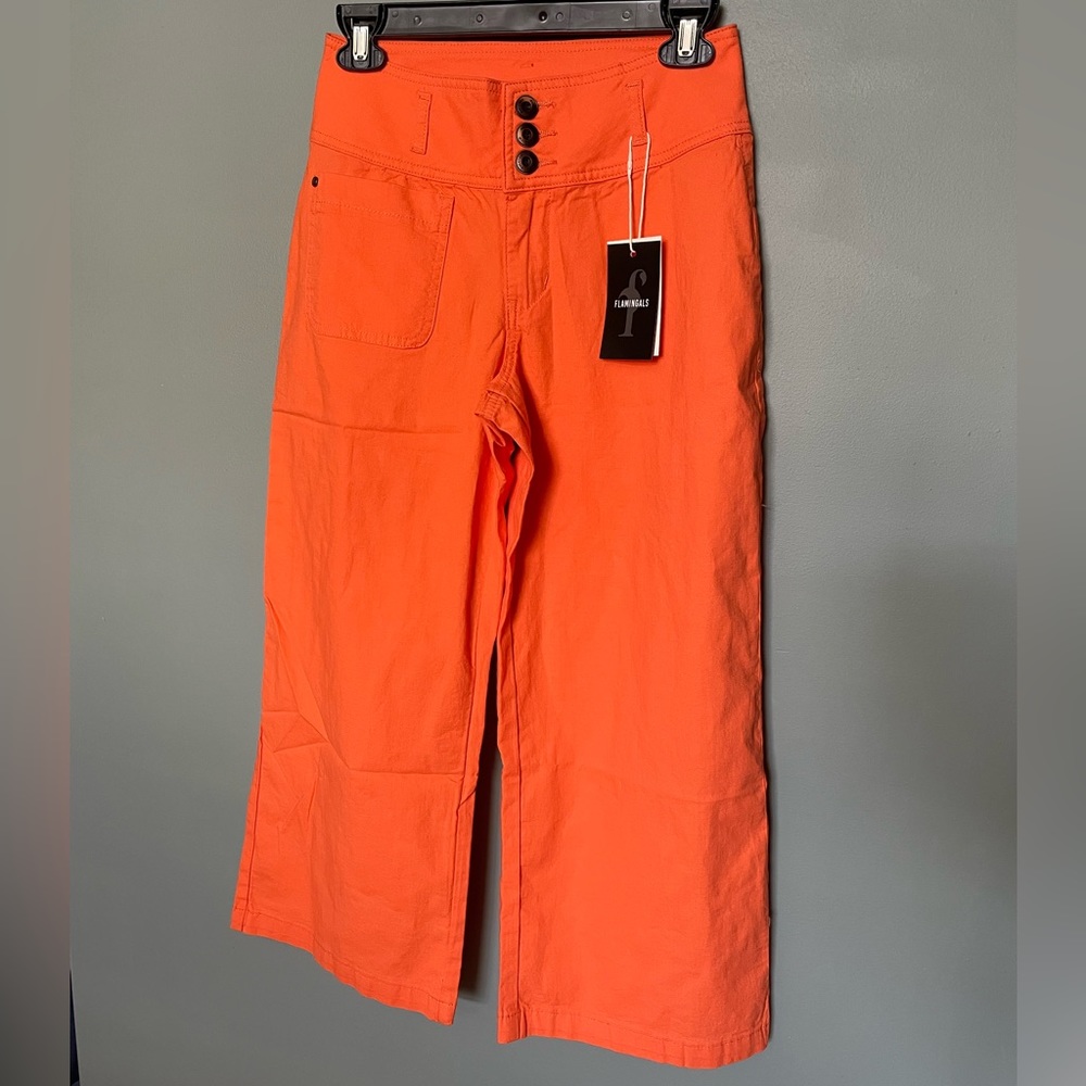 Bright Orange Wide Leg Pants